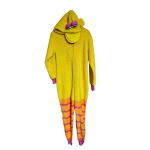 Sesame Street Big Bird Plush Sherpa Hooded Adult Pajama Costume XS Yellow